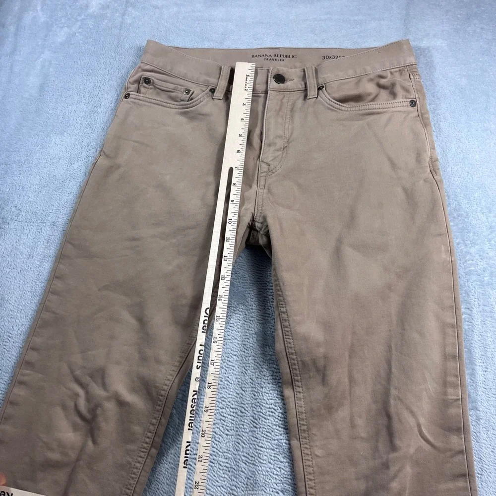 Banana Republic Traveler Slim Fit Khaki Pants Mens 30x32 Tan Stretch Chino